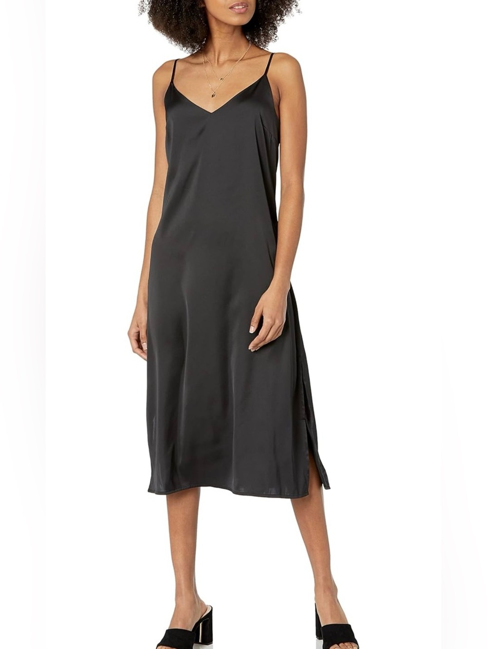 NWT The Drop Midi Black Slip Dress